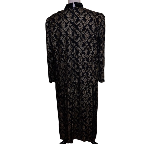 Vintage KSL Division Of Karin Stevens Women’s Dress Black And Gold Size 16W - Picture 6 of 8